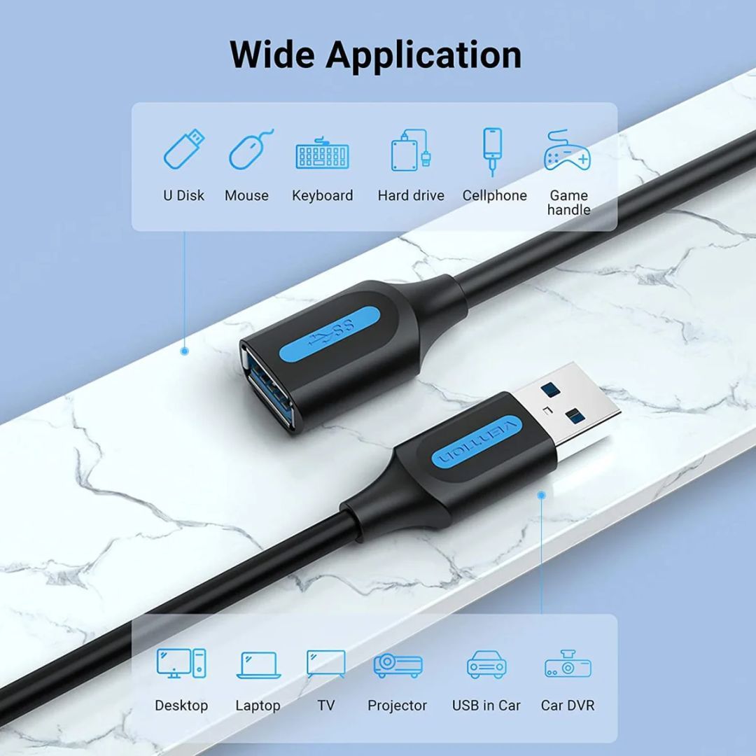 Vention USB 3.0 Extension cable 3m Black