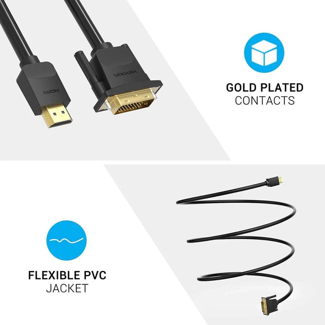 Vention HDMI to DVI video cable 1,5m Black