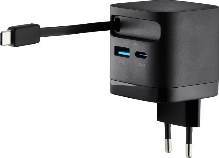 Intenso Compact Fast Charger 65W USB-C/USB-A Black