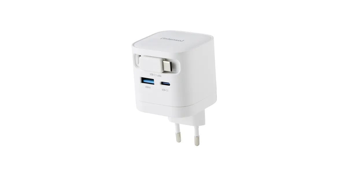 Intenso Compact Fast Charger 65W USB-C/USB-A White