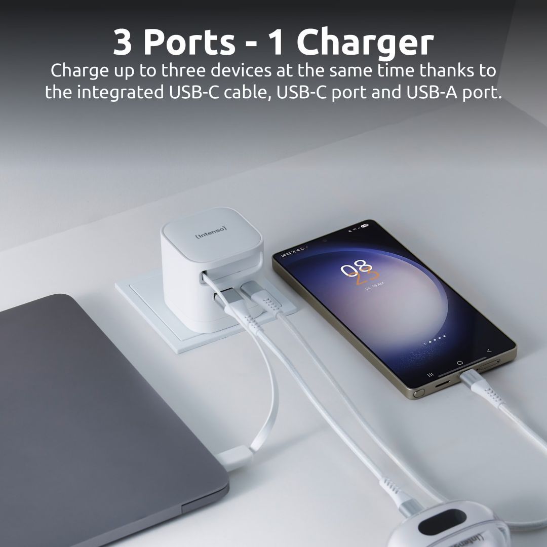 Intenso Compact Fast Charger 65W USB-C/USB-A White