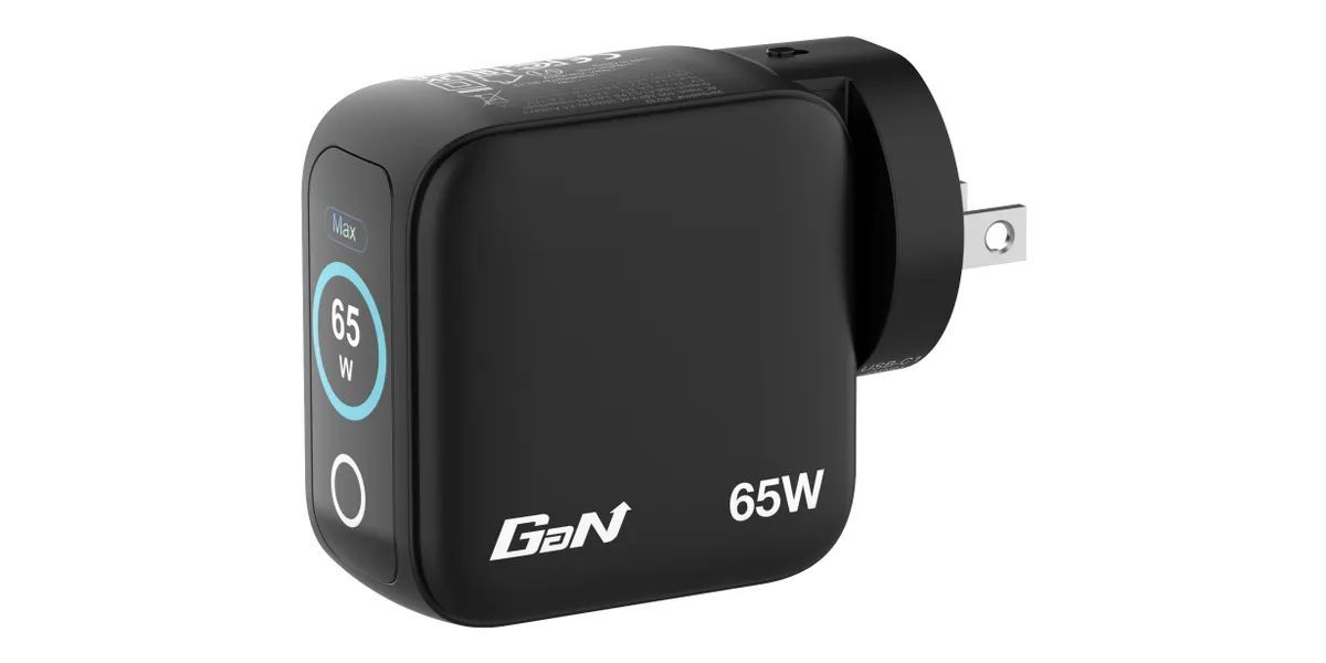 Verbatim Mini GaN Charger 3 Port 65W with Display (EU/UK/US) Black Verbatim Mini GaN Charger 3 Port 65W with Display (EU/UK/US) Black