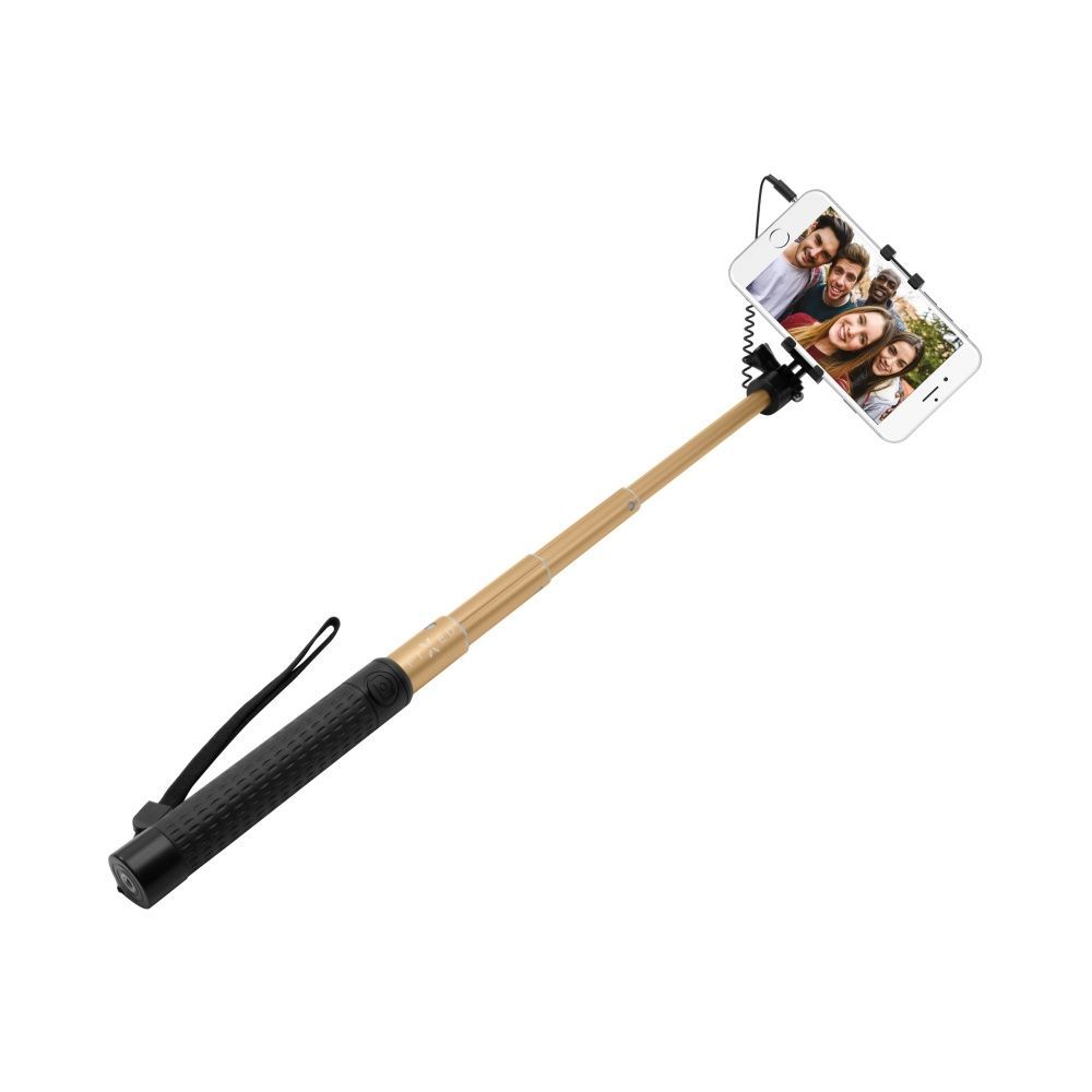FIXED Teleszkópos, szelfi bot luxus alumínium kivitelben, 3,5 mm-es jack, arany FIXED Teleszkópos, szelfi bot luxus alumínium kivitelben, 3,5 mm-es jack, arany