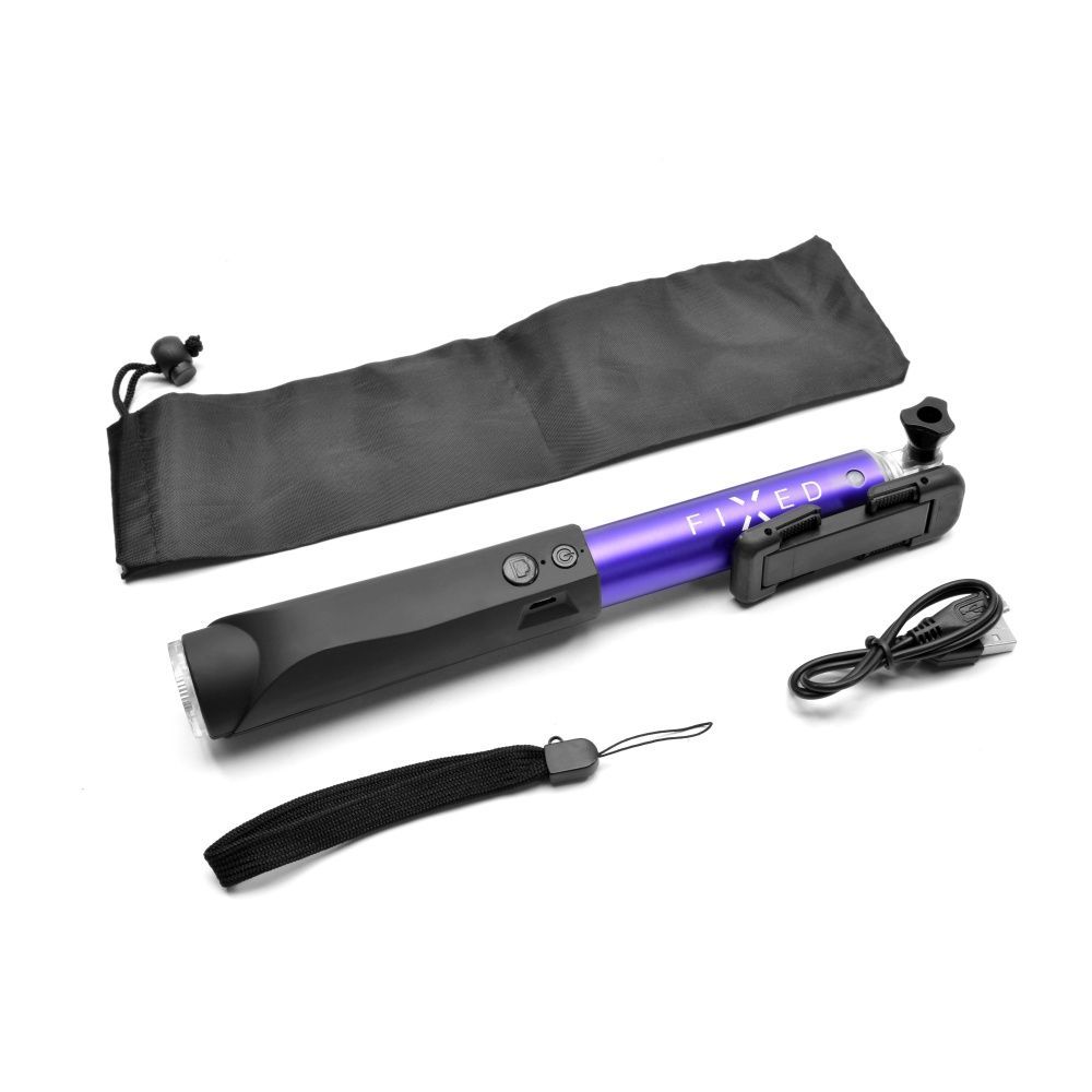 FIXED Teleszkópos szelfibot luxus alumínium kivitelben BT indítóval, kék