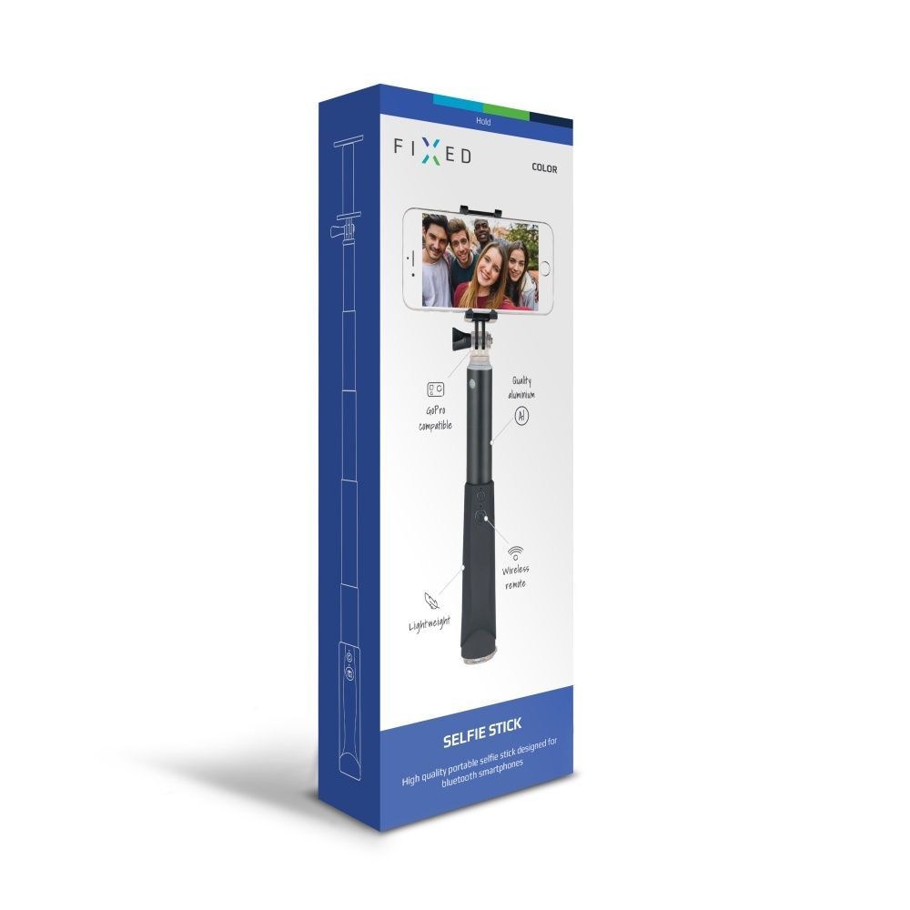 FIXED Teleszkópos szelfibot luxus alumínium kivitelben BT indítóval, kék
