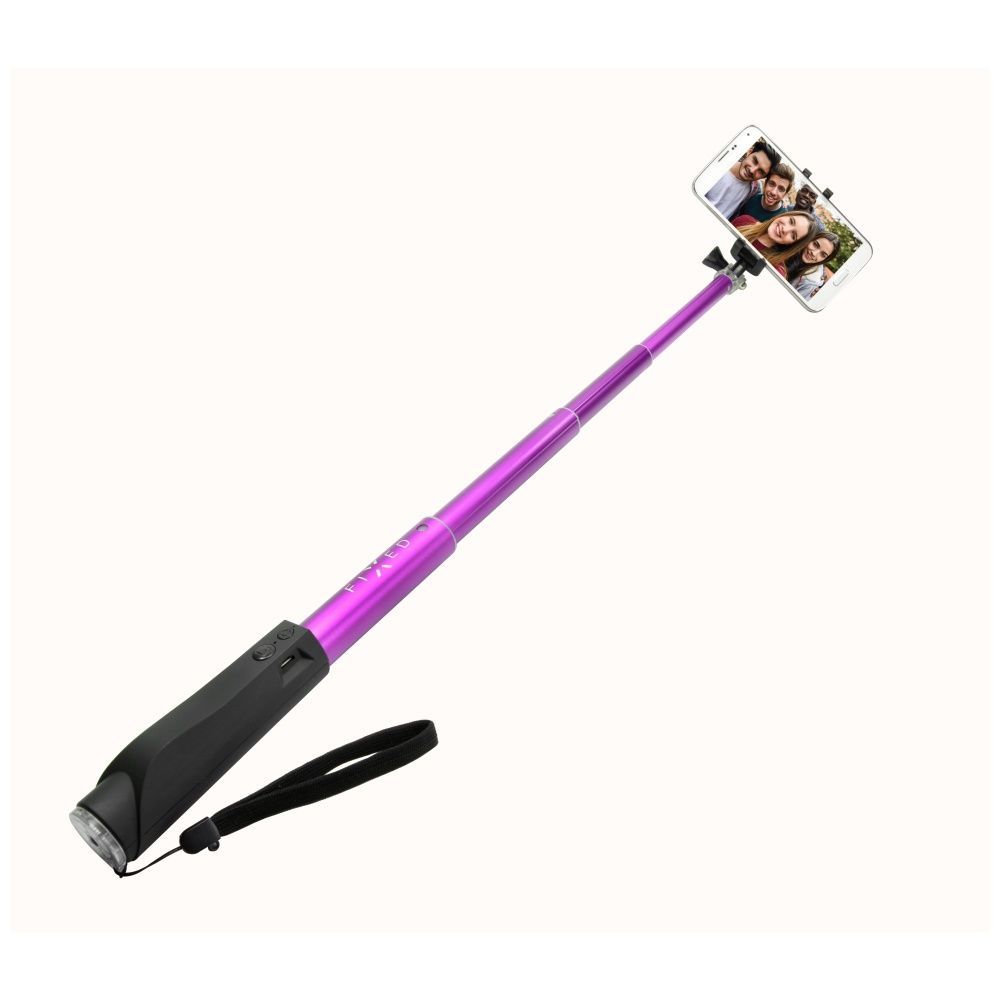 FIXED Teleszkópos szelfibot luxus alumínium kivitelben BT indítóval, rózsaszín