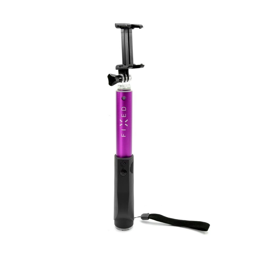 FIXED Teleszkópos szelfibot luxus alumínium kivitelben BT indítóval, rózsaszín