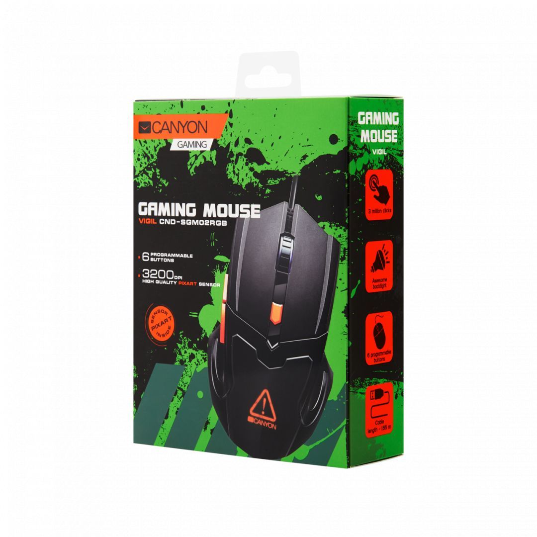Canyon CND-SGM02RGB Vigil Gaming mouse Black/Orange Canyon CND-SGM02RGB Vigil Gaming mouse Black/Orange