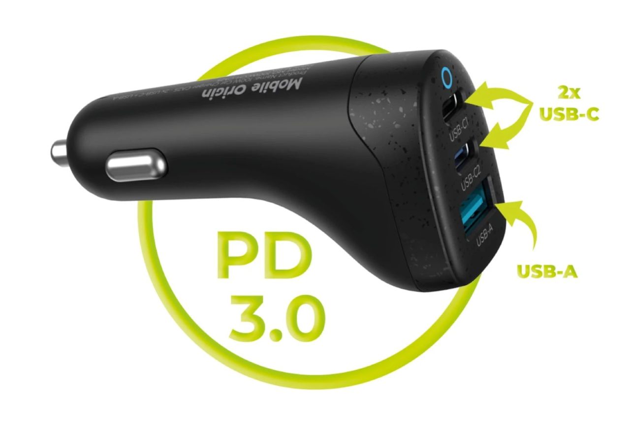 Mobile Origin 100W Car Charger CA25 - 2x USB-C + USB-A