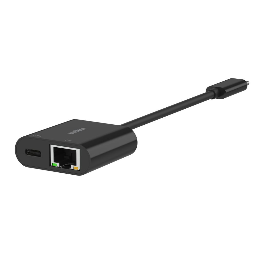 Belkin USB-C to Ethernet + Charge Adapter 100W Black Belkin USB-C to Ethernet + Charge Adapter 100W Black