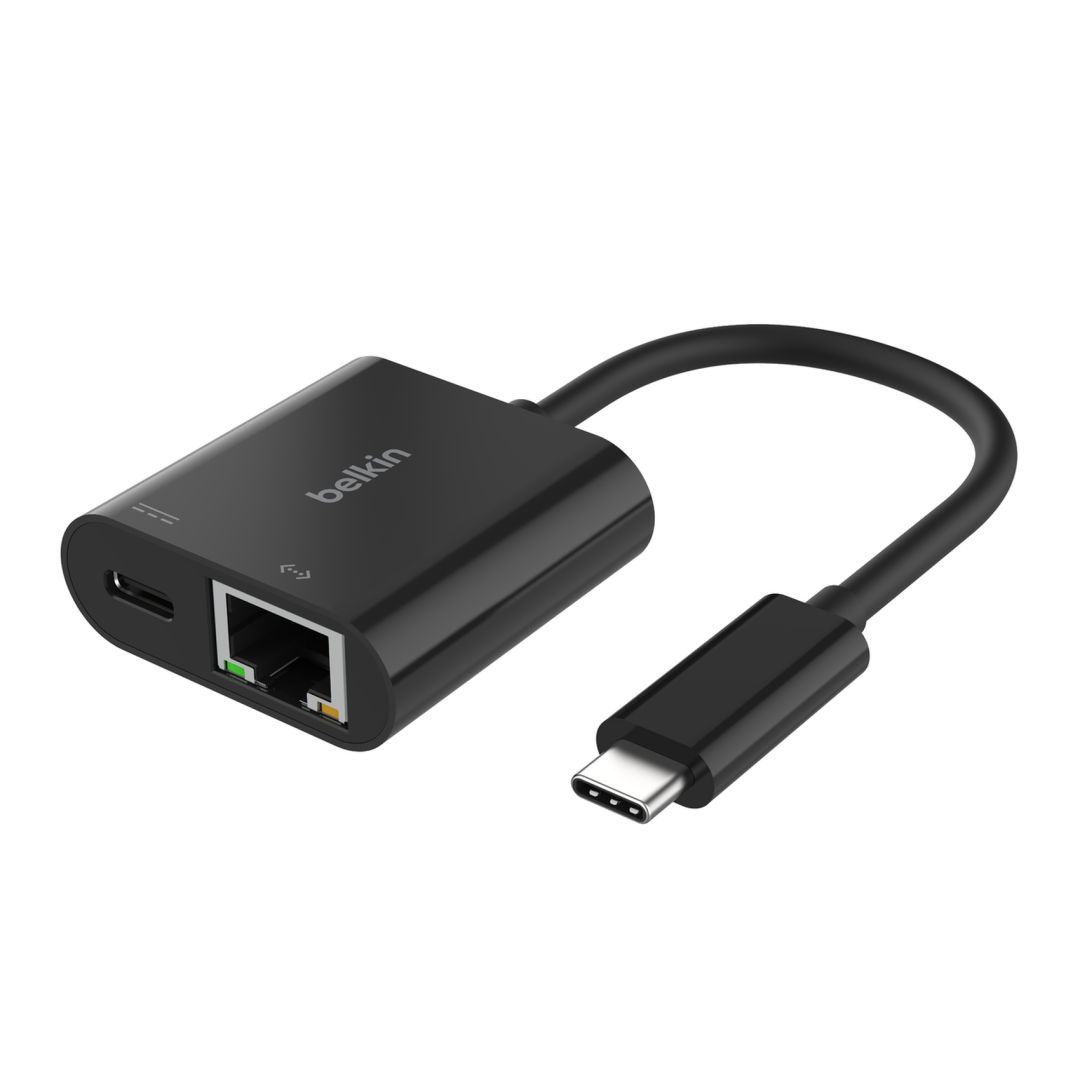 Belkin USB-C to Ethernet + Charge Adapter 100W Black Belkin USB-C to Ethernet + Charge Adapter 100W Black