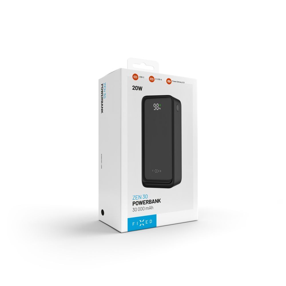 FIXED Zen2 30, 30 000 mAh PowerBank, fekete