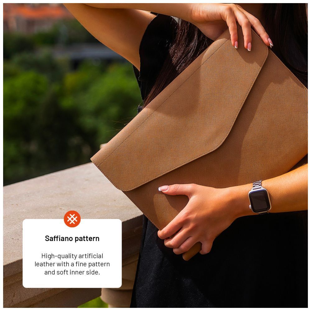 FIXED kézi táska laptophoz 15,3", krém