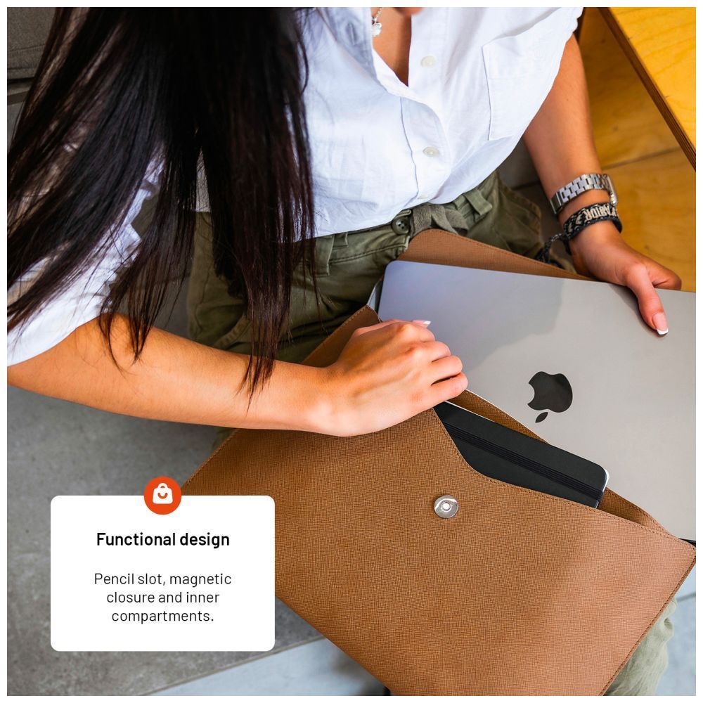 FIXED kézi táska laptophoz 15,3", fekete