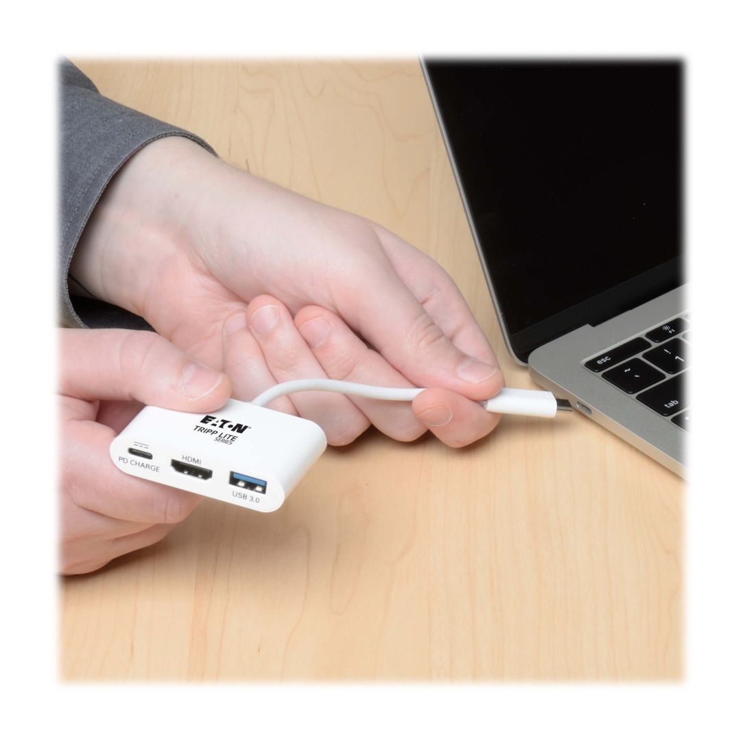 EATON Tripplite Series USB-C to HDMI Adapter with USB-A Port White