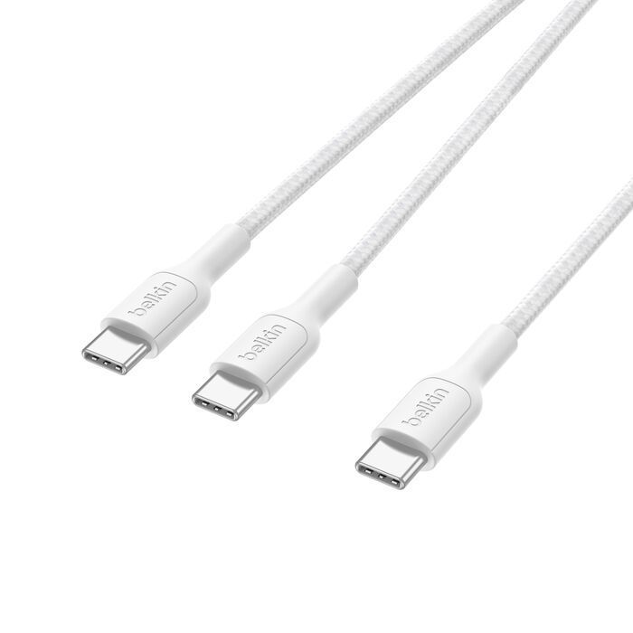 Belkin Braided USB-C to Dual USB-C Cable 1,5m White Belkin Braided USB-C to Dual USB-C Cable 1,5m White