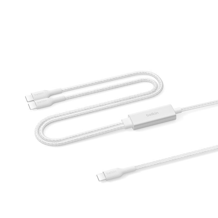 Belkin Braided USB-C to Dual USB-C Cable 1,5m White Belkin Braided USB-C to Dual USB-C Cable 1,5m White