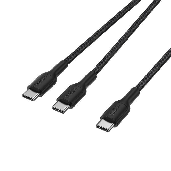 Belkin Braided USB-C to Dual USB-C Cable 1,5m Black Belkin Braided USB-C to Dual USB-C Cable 1,5m Black
