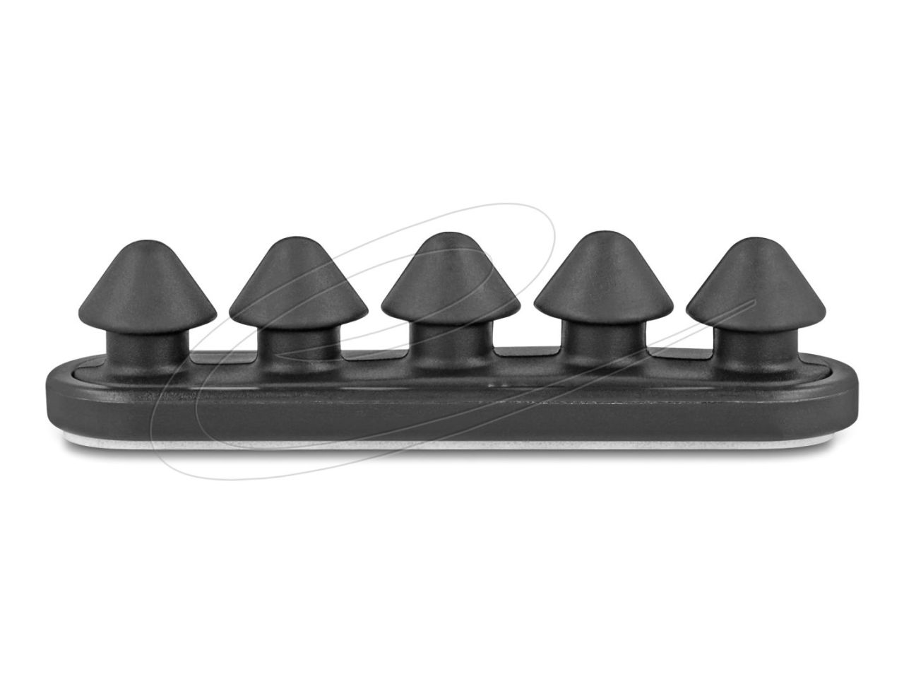 DeLock Cable holder with 5 feed-throughs self-adhesive black set 2 pieces