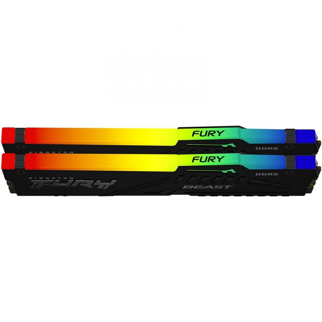 Kingston 128GB DDR5 5600MHz Kit(2x64GB) Fury Beast RGB Black Kingston 128GB DDR5 5600MHz Kit(2x64GB) Fury Beast RGB Black
