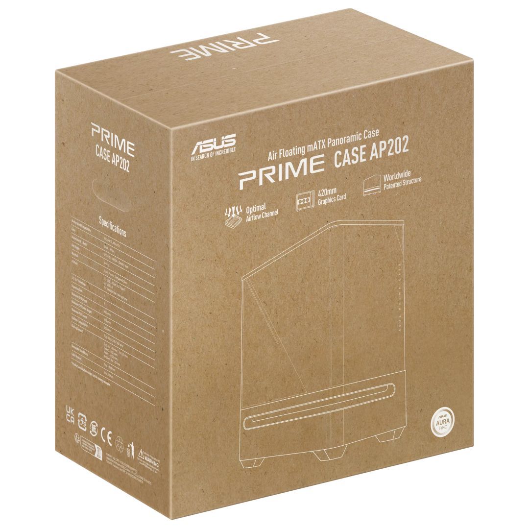 Asus Prime AP202 RGB Tempered Glass Black