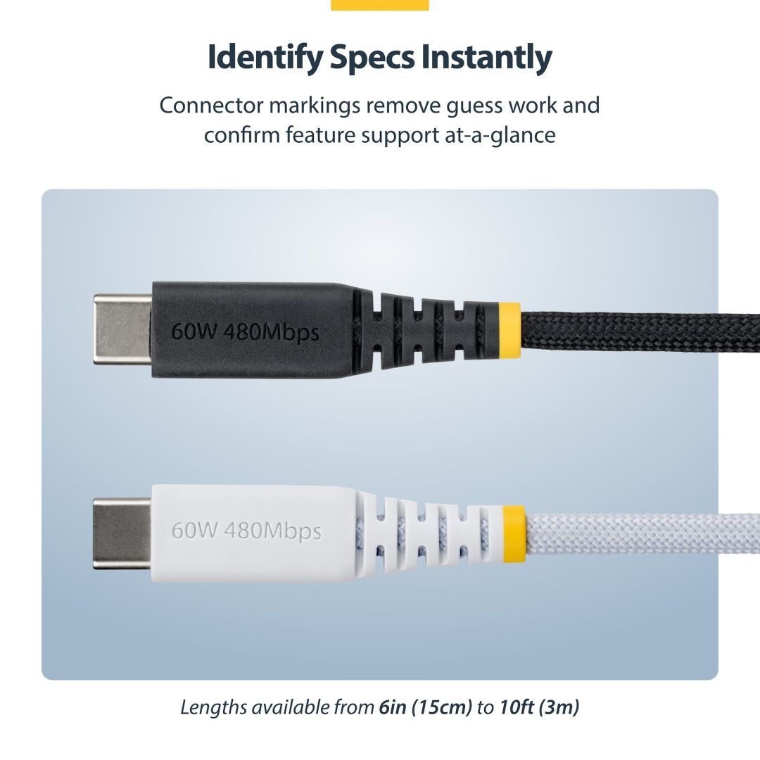 Startech USB2.0 USB-C charging cable 1m Black