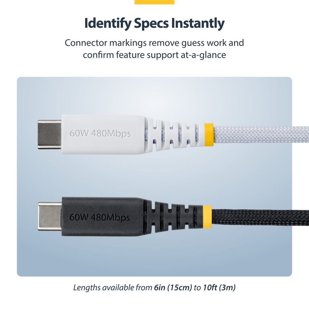Startech USB2.0 USB-C charging cable 1m White