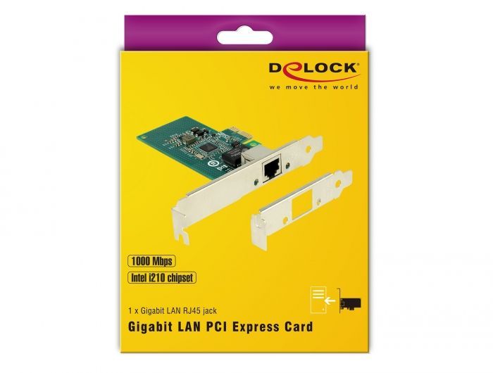 DeLock PCI Express x1 Card 1 x RJ45 Gigabit LAN i210