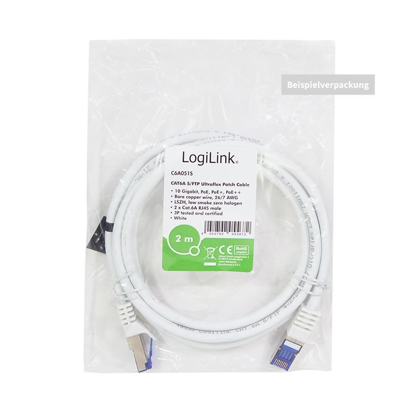 Logilink CAT6A S-FTP Patch Cable 0,5m White
