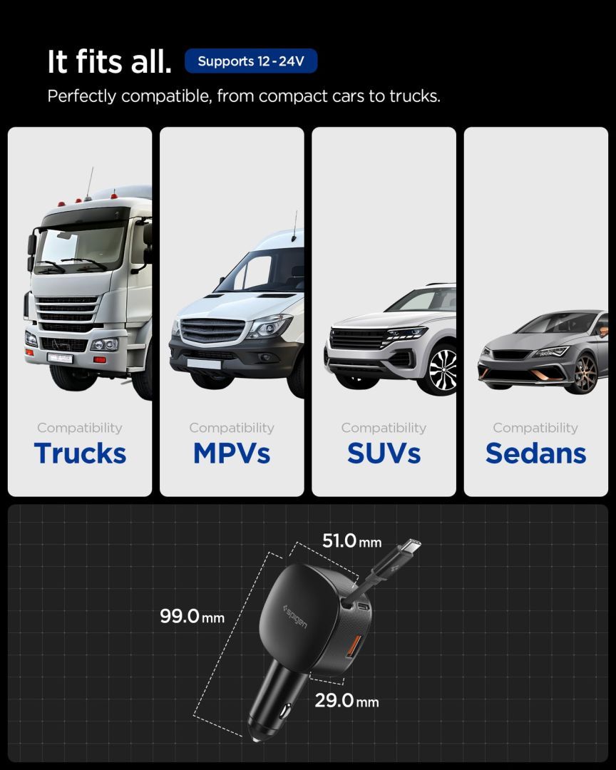 Spigen Essential 60W Car Charger Black