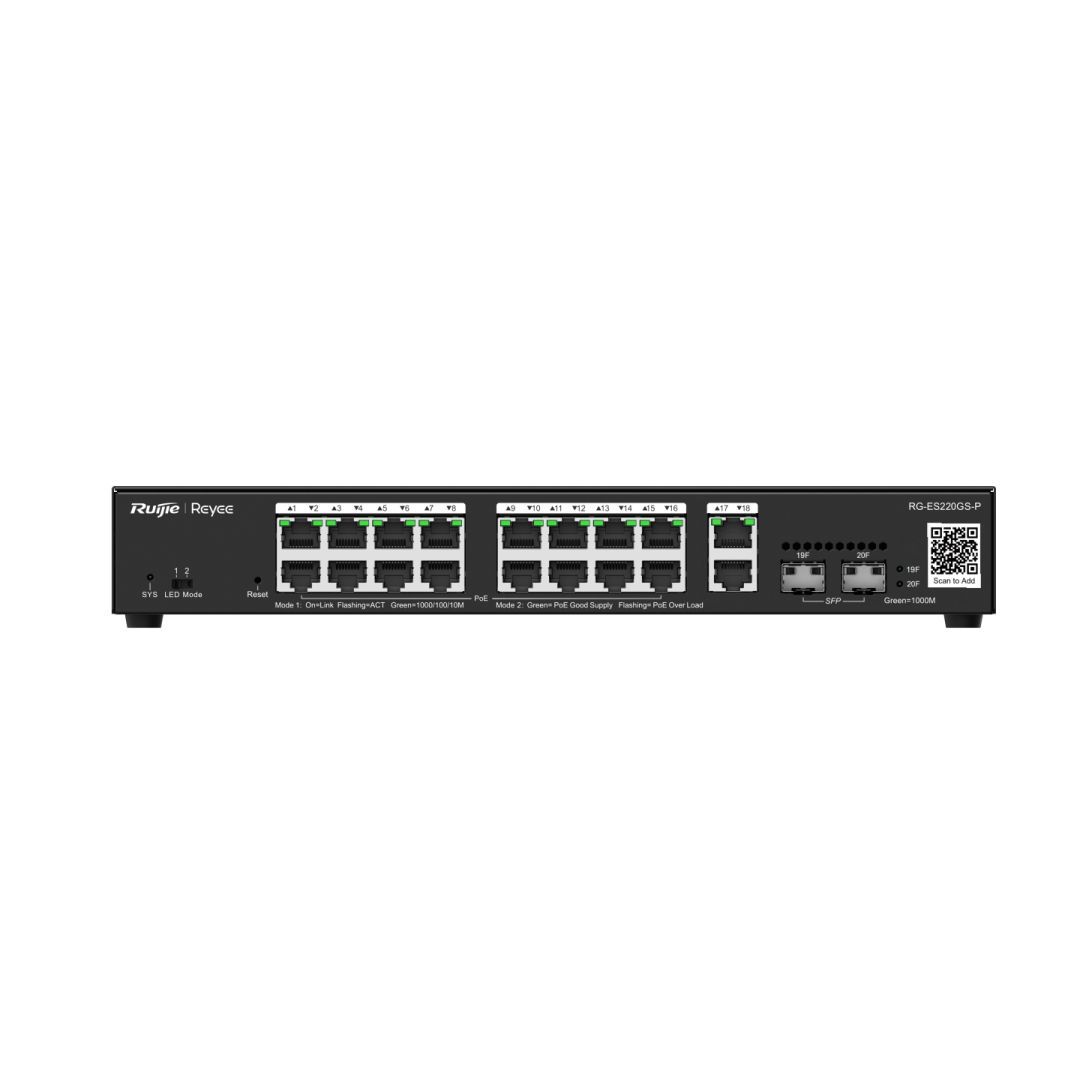 Reyee RG-ES220GS-P 18-Port Gigabit Smart Cloud Managed PoE Switch