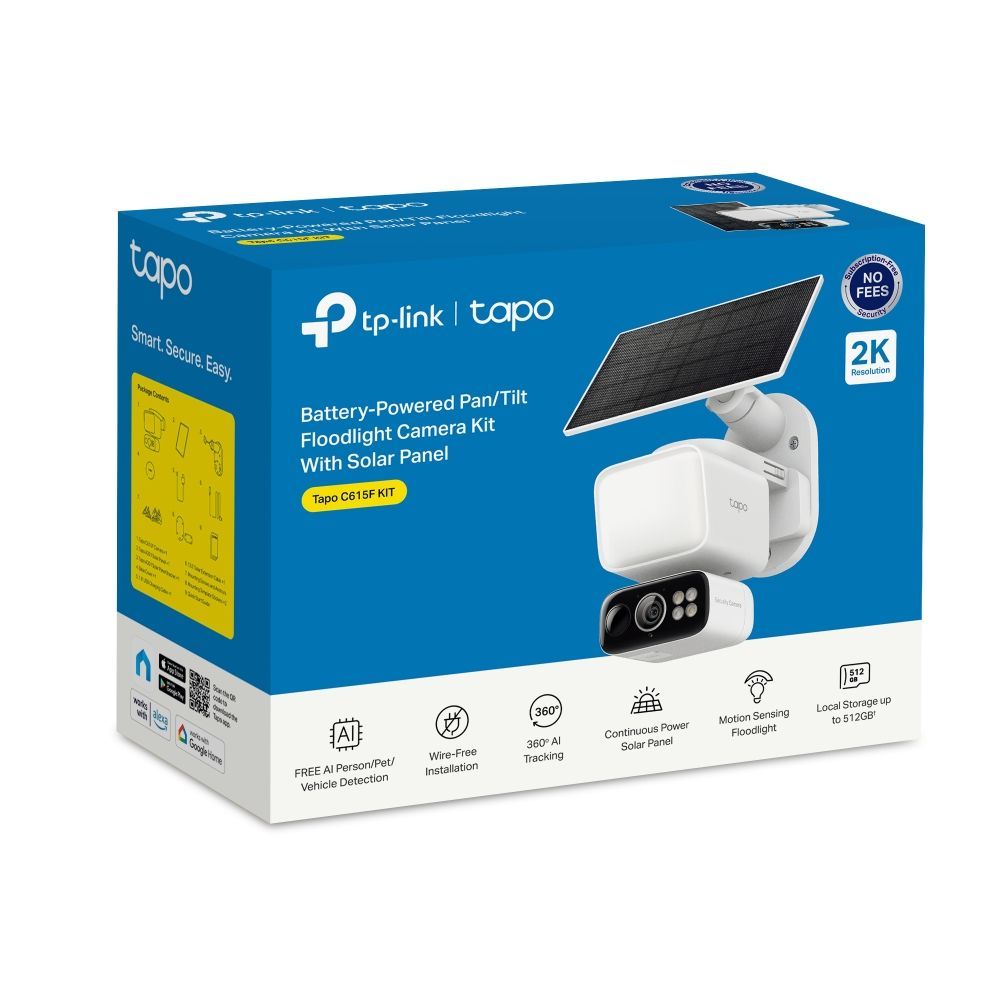 TP-Link Tapo C615F KIT Solar-Powered Floodlight Pan/Tilt Security Camera Kit