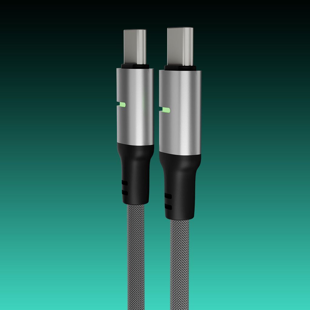 Avax CB633 Steely LED 60W USB-C charger cable 2m Black