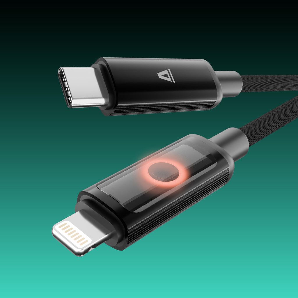 Avax CB651 Pulsey 27W USB-C to Lightning charger cable 1m Black