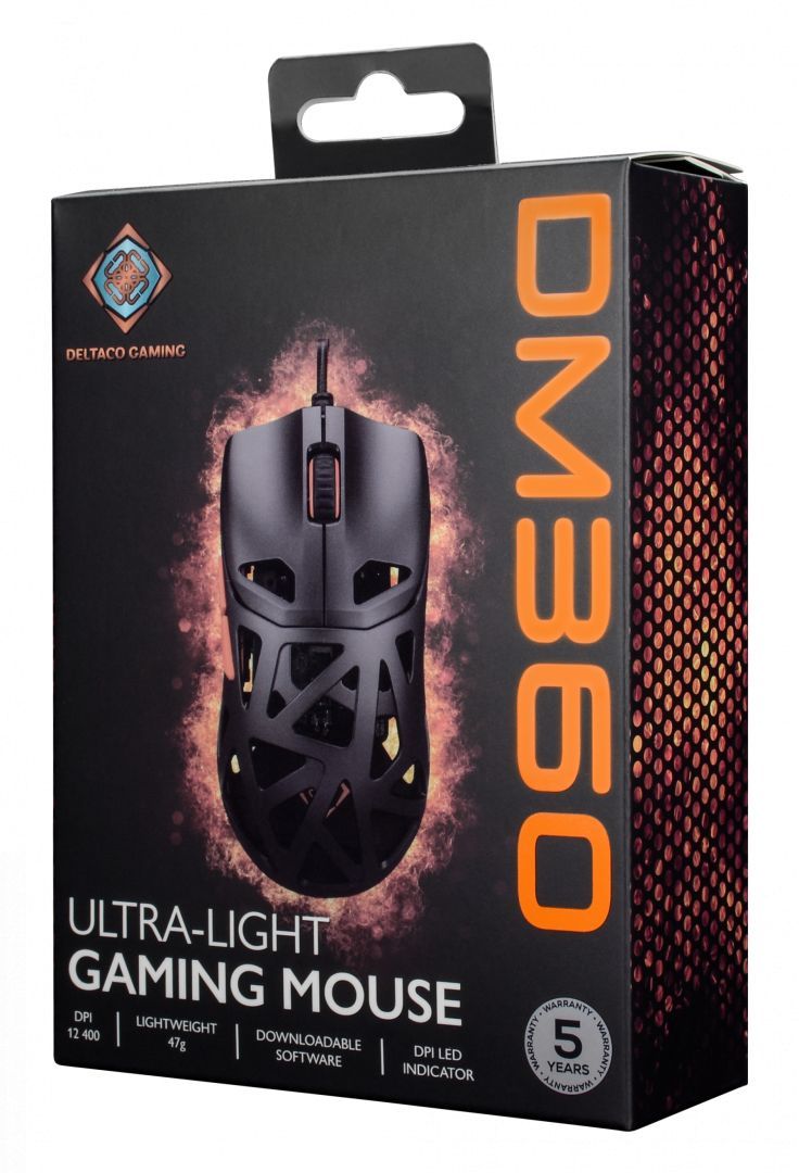 Deltaco DM360 Ultra-lightweight Gaming mouse Black