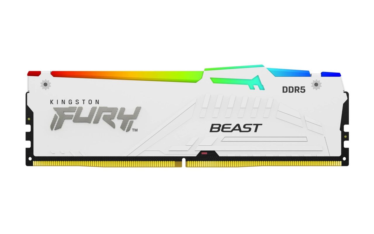 Kingston 16GB DDR5 6400MHz Fury Beast RGB Expo White Kingston 16GB DDR5 6400MHz Fury Beast RGB Expo White