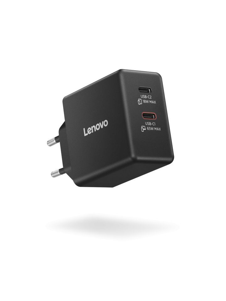 Lenovo Dual USB-C 65W GaN Charger Black