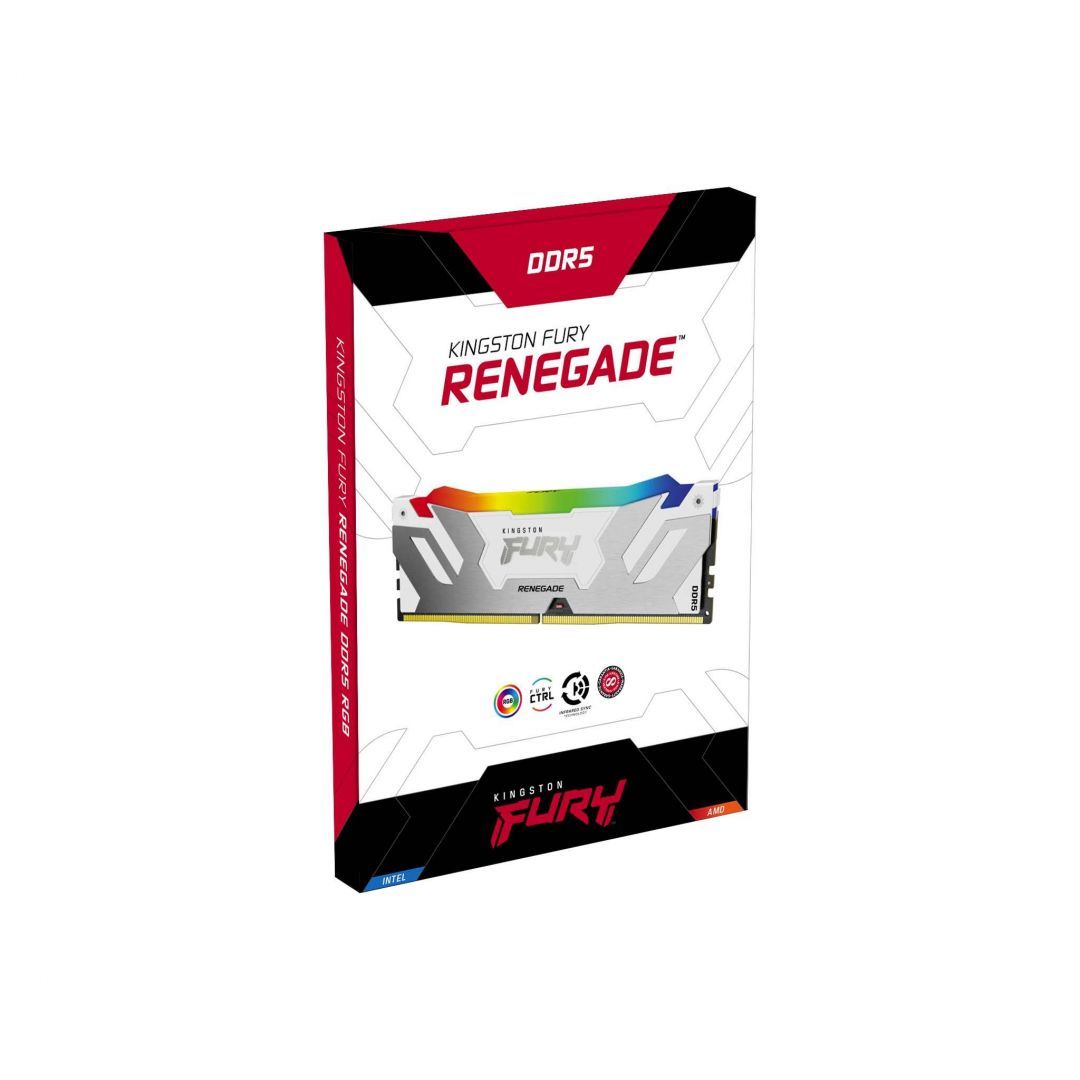 Kingston 32GB DDR5 6400MHz Fury Renegade RGB White Kingston 32GB DDR5 6400MHz Fury Renegade RGB White