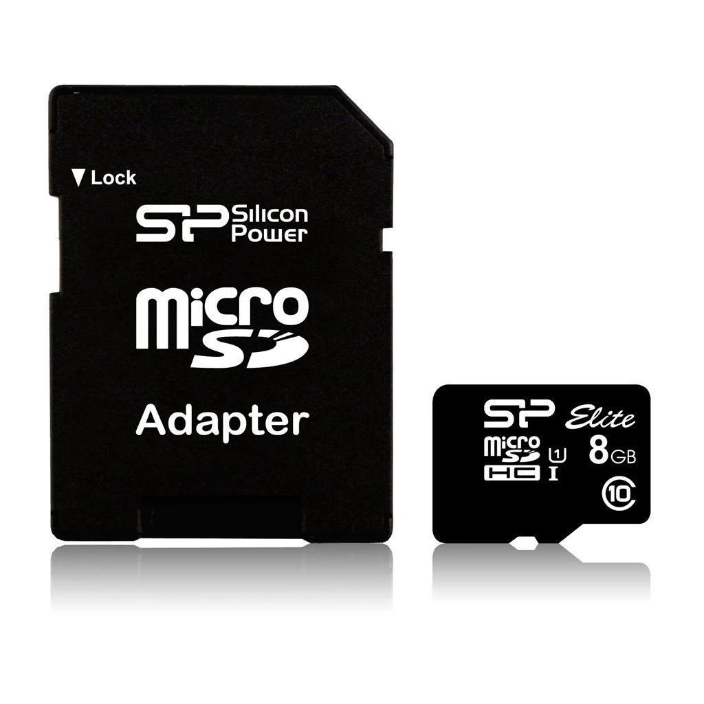 Silicon Power 8GB microSDHC Elite Class 10 UHS-I U1 + adapterrel Silicon Power 8GB microSDHC Elite Class 10 UHS-I U1 + adapterrel