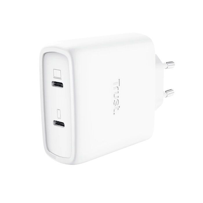Trust Maxo 65W 2-Port USB-C GaN Charger White