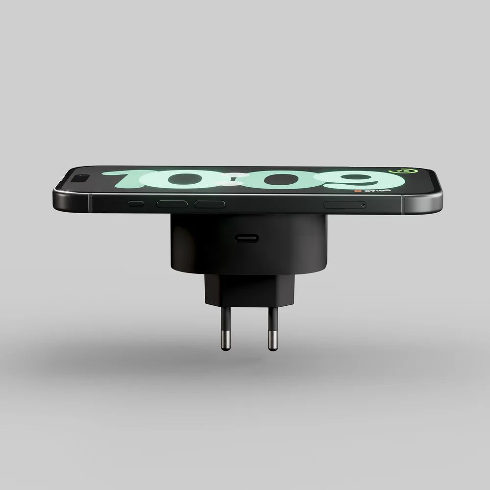 Zens Wireless Charging Adapter EU plug Black Zens Wireless Charging Adapter EU plug Black