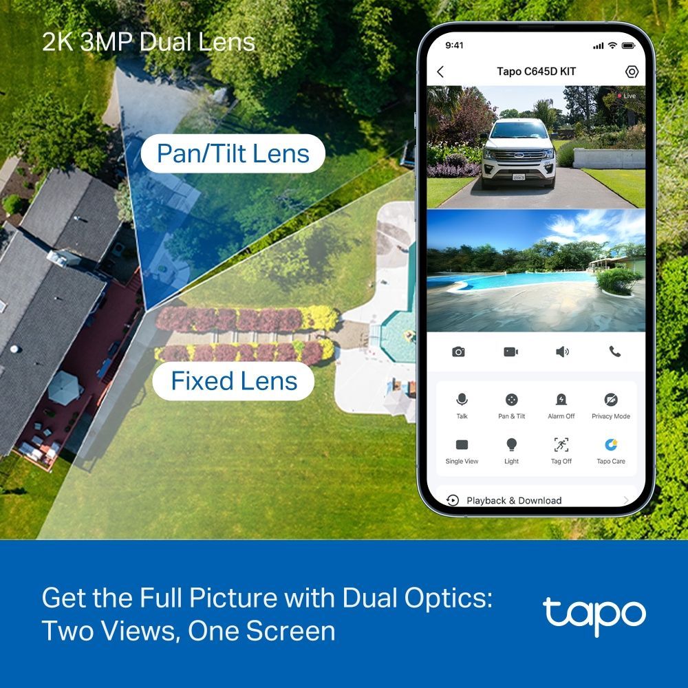 TP-Link Tapo C645D KIT Solar-Powered Dual-Lens Pan/Tilt Security Camera Kit