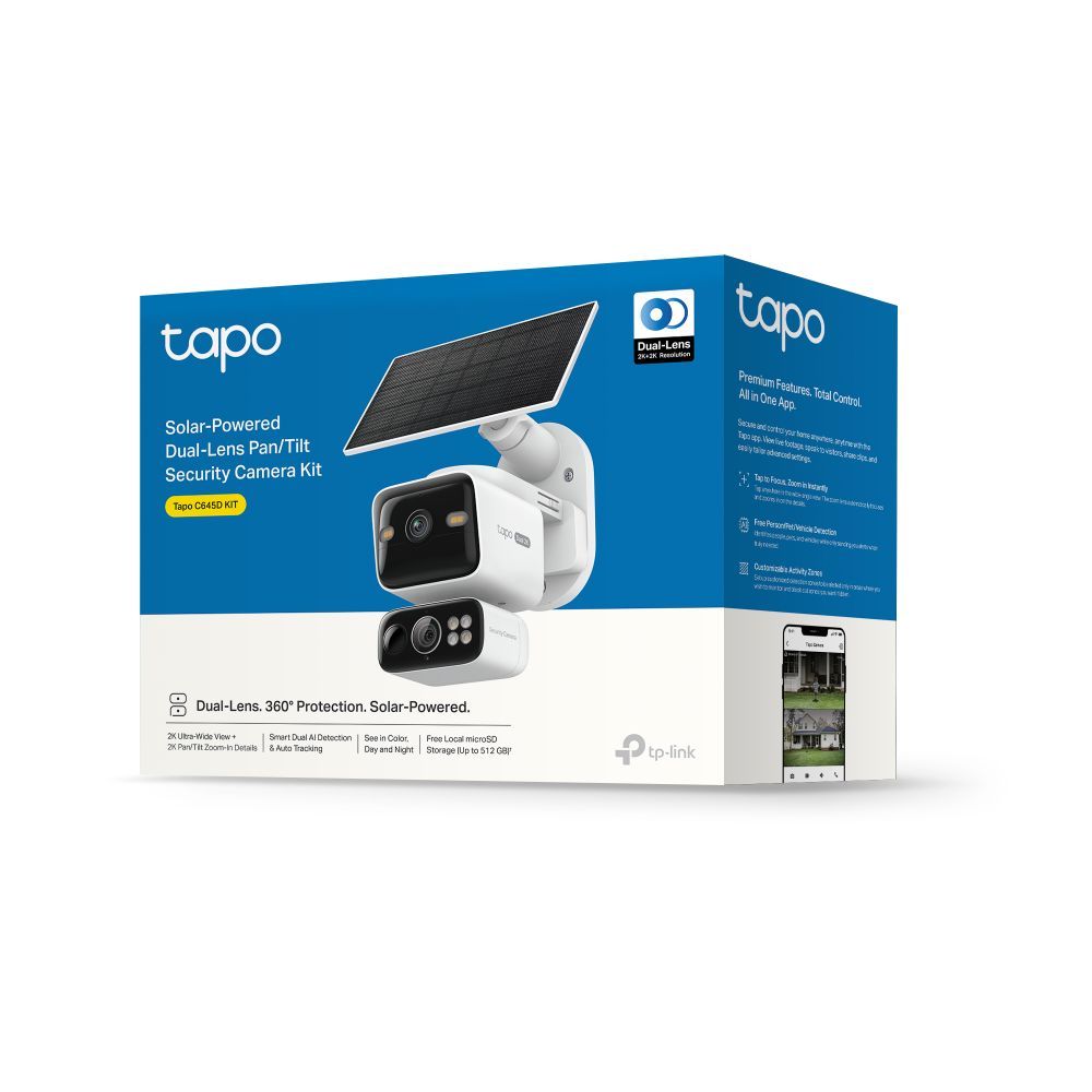 TP-Link Tapo C645D KIT Solar-Powered Dual-Lens Pan/Tilt Security Camera Kit