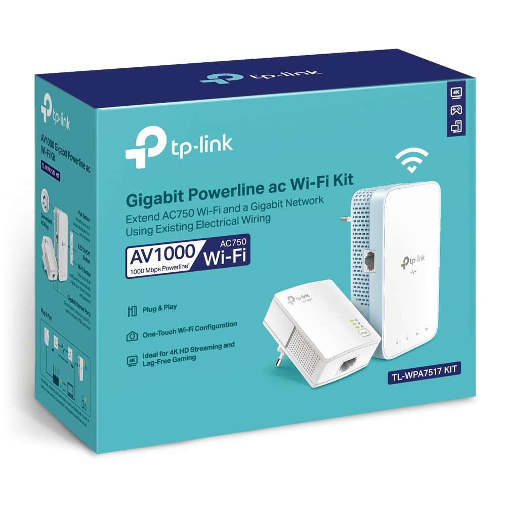 TP-Link TL-WPA7519 KIT AC750 AV1000 Gigabit WLAN Powerline Adapter Kit TP-Link TL-WPA7519 KIT AC750 AV1000 Gigabit WLAN Powerline Adapter Kit