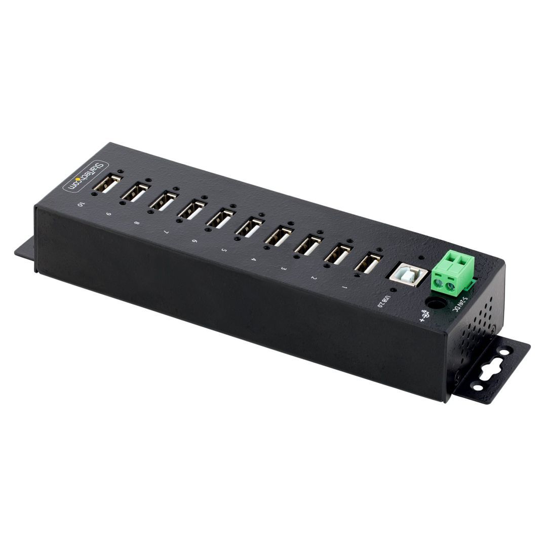 Startech 10-portos USB2.0 HUB Black