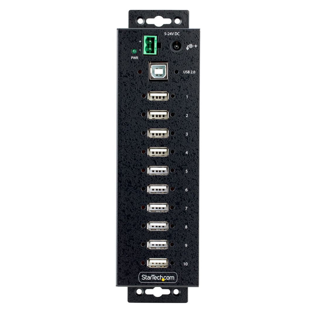 Startech 10-portos USB2.0 HUB Black