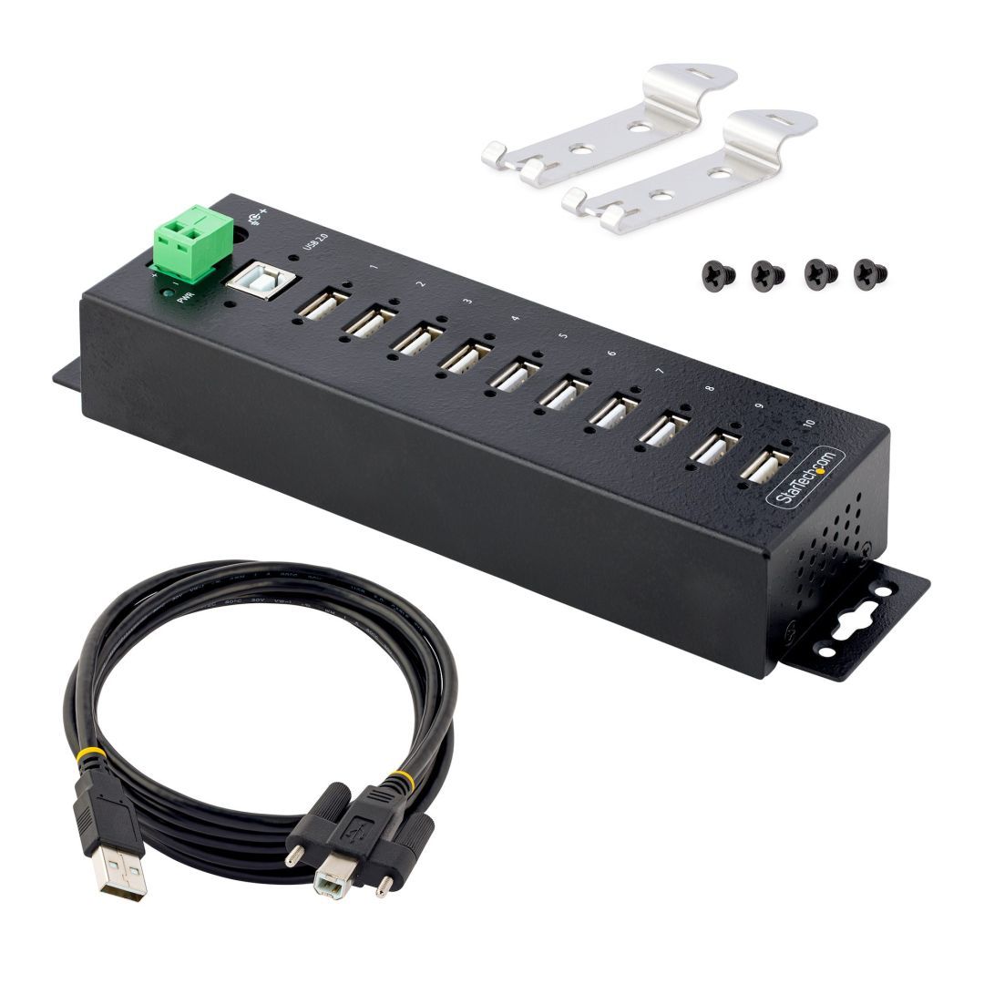 Startech 10-portos USB2.0 HUB Black