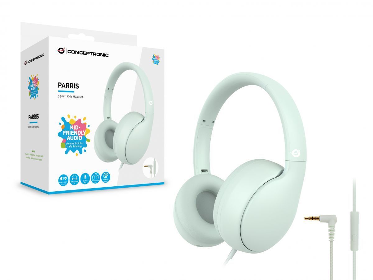 Conceptronic PARRIS04GT 3.5mm Kids Headset Green