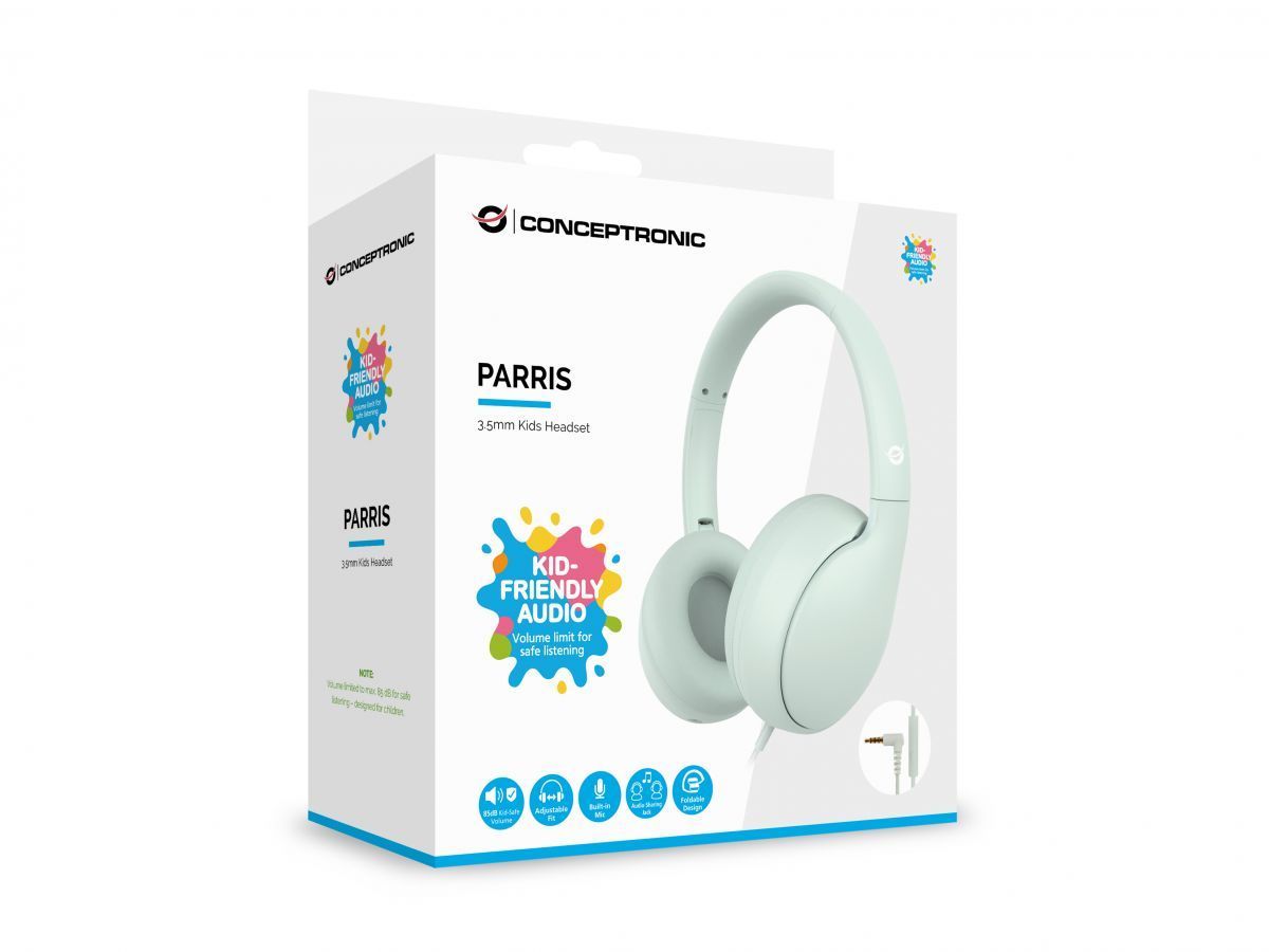 Conceptronic PARRIS04GT 3.5mm Kids Headset Green
