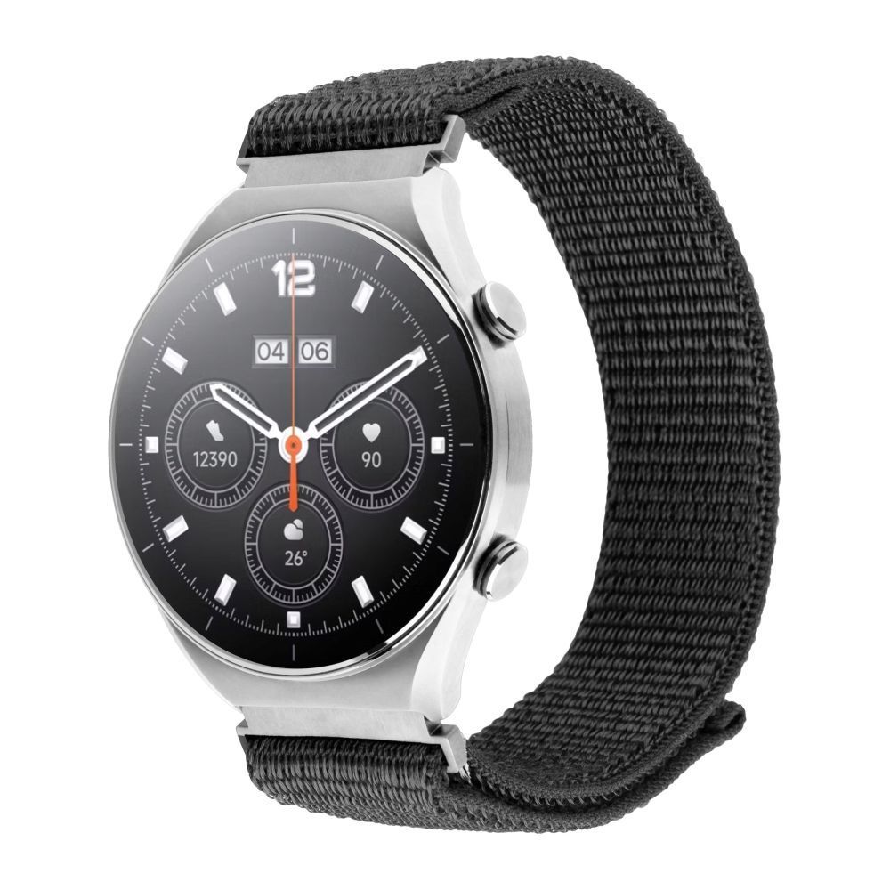 FIXED Nejlon sportos szíj gyorskioldóval 18mm okosórához, sötét szürke színben